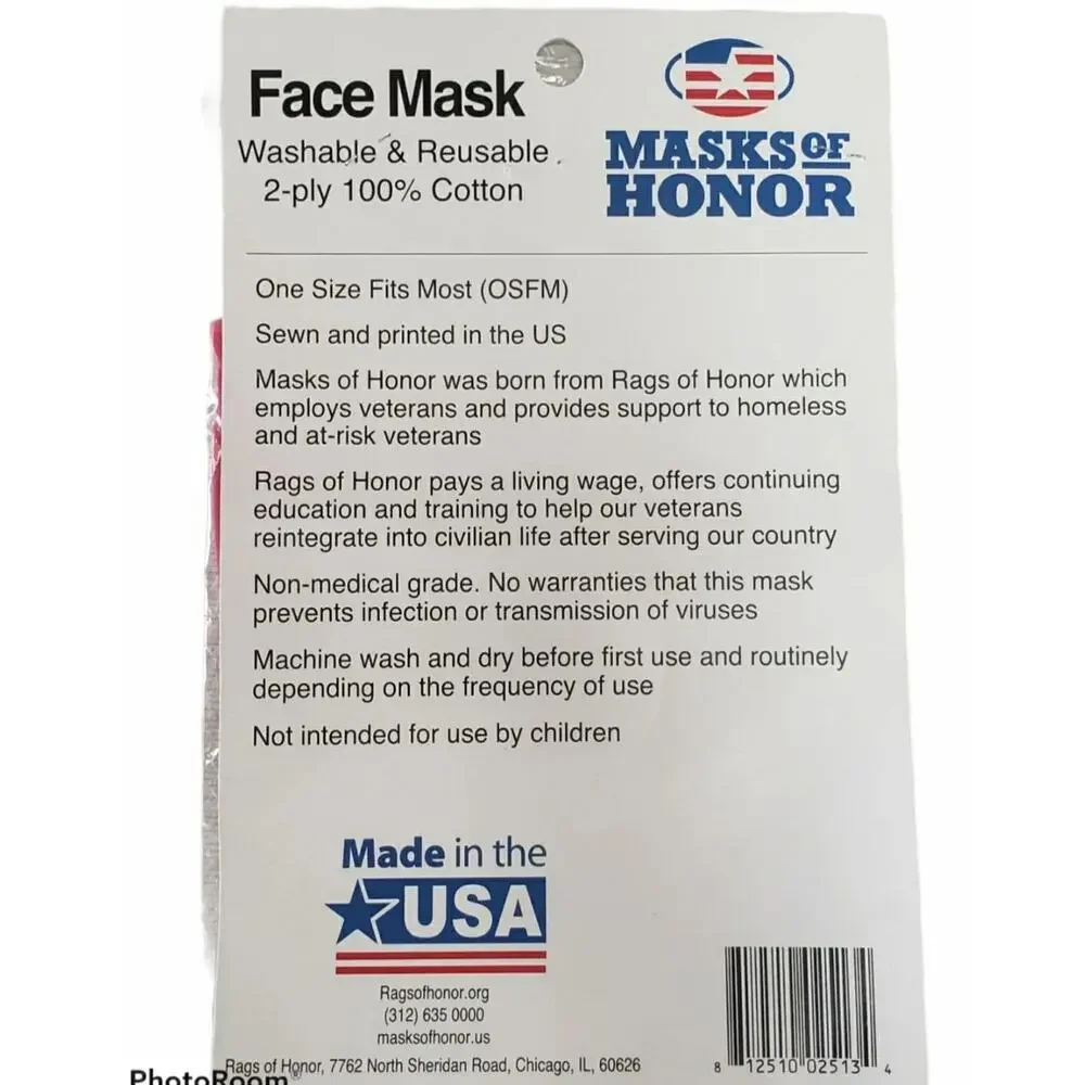 Freedom USA Red 100% Cotton Face Mask
